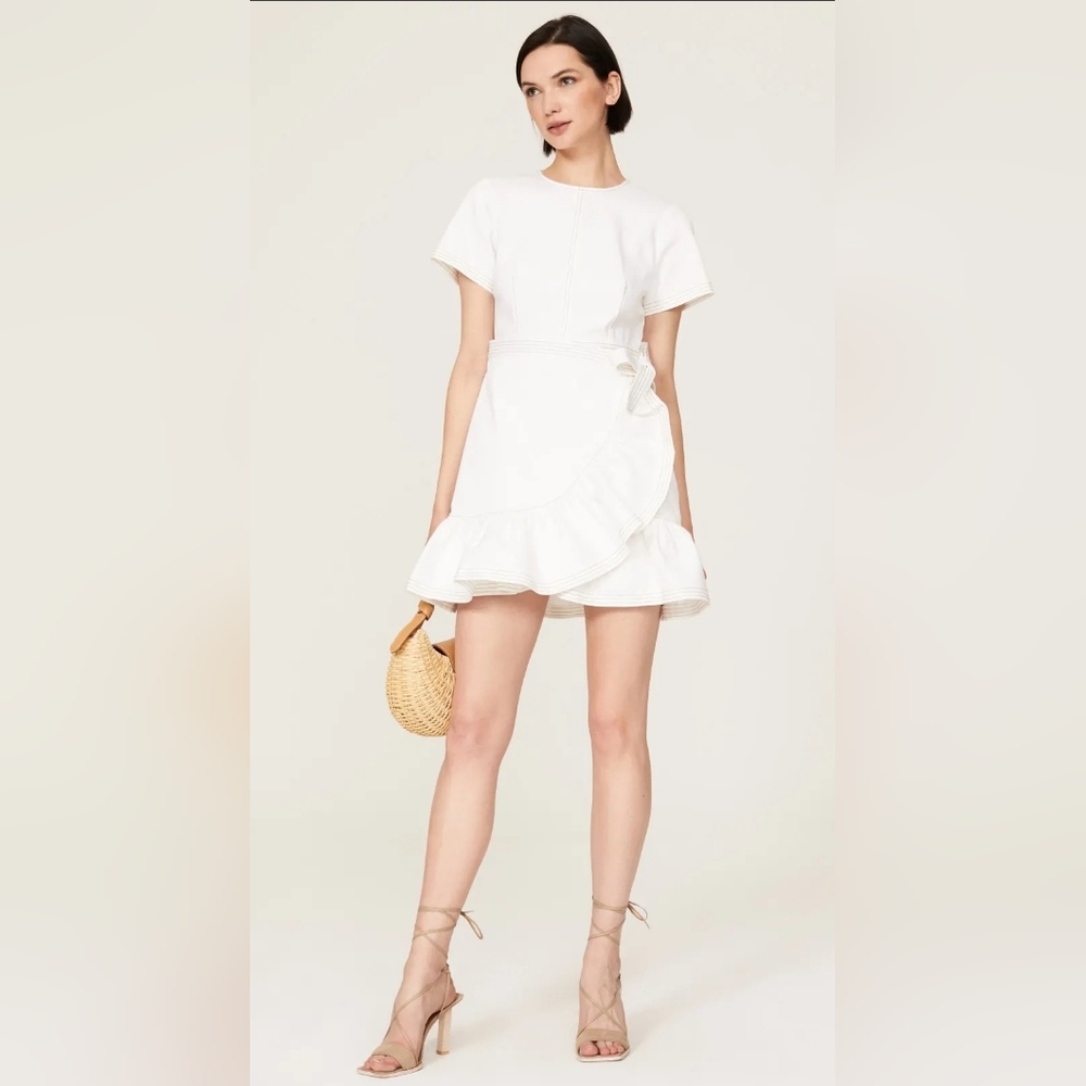 Denim Josi Dress in WhiteCinq a SeptColor: White - Picture 2 of 13
